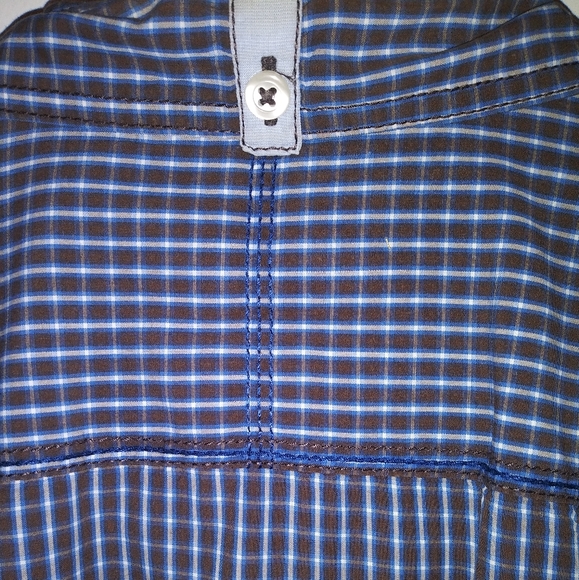 Mens Mavi XL Long Sleeve Brown and Blue Checkered Button Down Collared Shirt - Picture 6 of 8